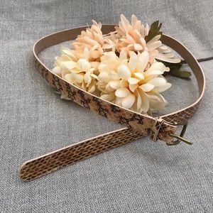 J Crew Snake Skin Gold Buckle Belt Medium